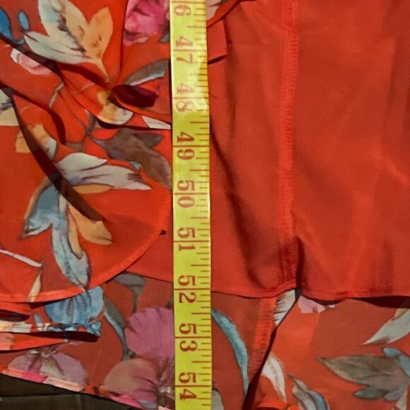 NWT Eliza J Size 20W Floral Surplice Neck Wrap Sleeveless High-Low Dress in Red - Picture 3 of 8